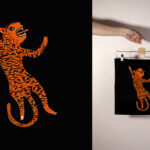 Torba bawełniana czarna: Tygrys