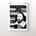Plakat A2: Szekspir Niech ryczy (biały)