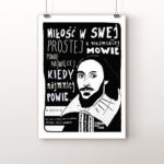 Plakat A2: Szekspir Miłość (biały)