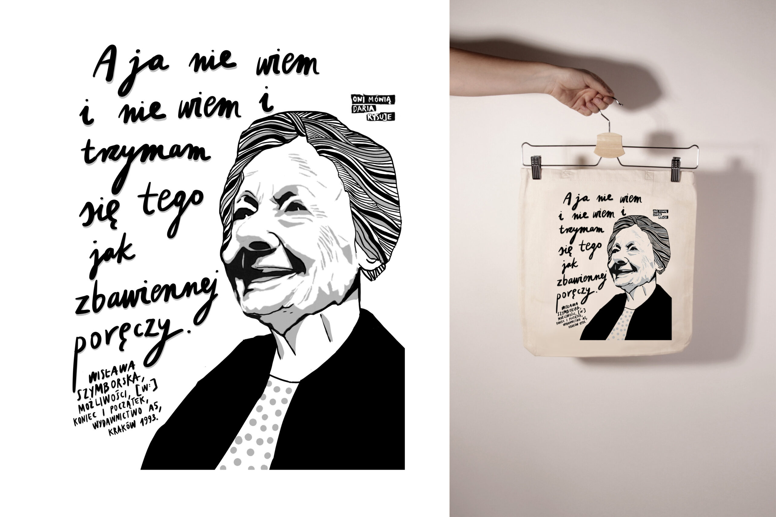 jasna torba szymborska porecz Torba bawełniana jasna: Szymborska - obrazek 1